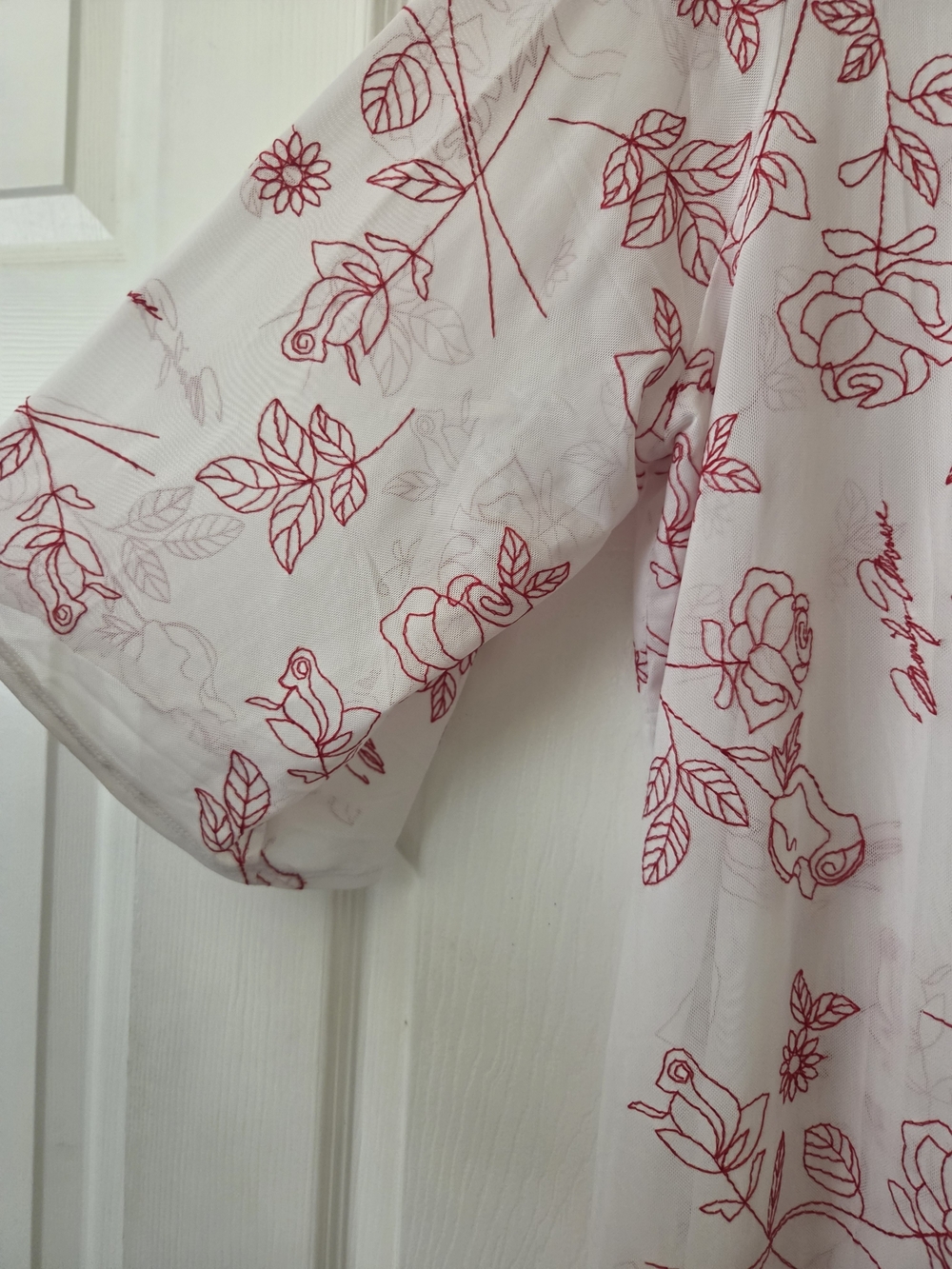 Torrid Pink Floral Kimono Robe with Red Print Size 2 - Picture 4 of 9